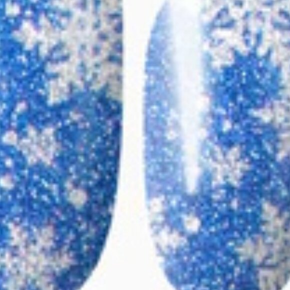 3 For 15 - LILY & FOX - SNOW - BLUE GLITTER Holiday Nail Stickers Wraps Strips - Picture 2 of 8
